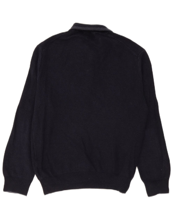 Polo Ralph Lauren Maglione da uomo con zip e collo grande in cotone blu navy