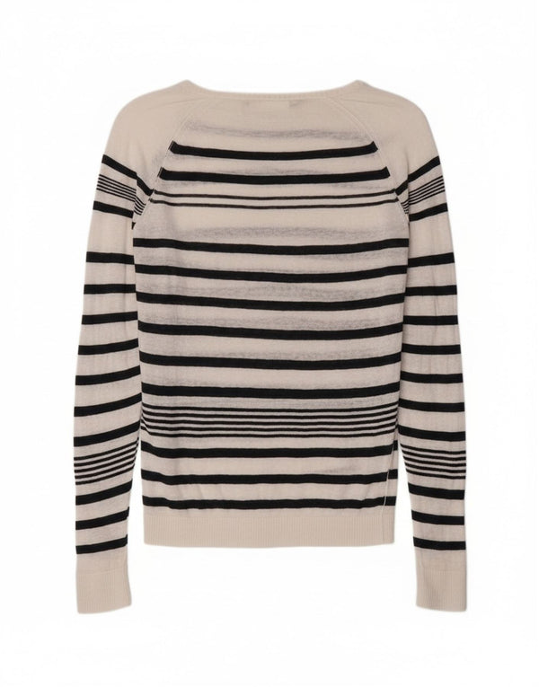 Maglione maglione da donna con scollo a barca Diesel UK 14 a righe bianche medie