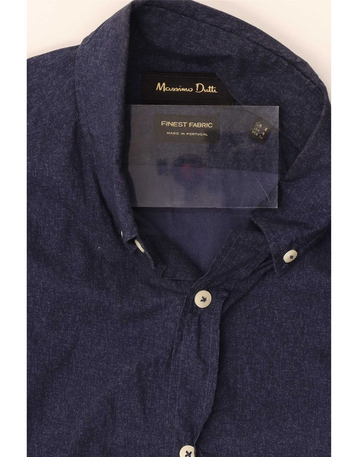 Camicia da uomo Massimo Dutti piccola blu navy