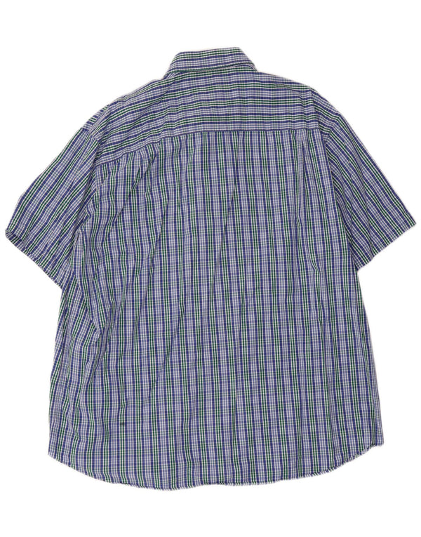 Paul & Shark Camicia a maniche corte da yachting da uomo taglia 45 17 3/4 XL a quadri blu