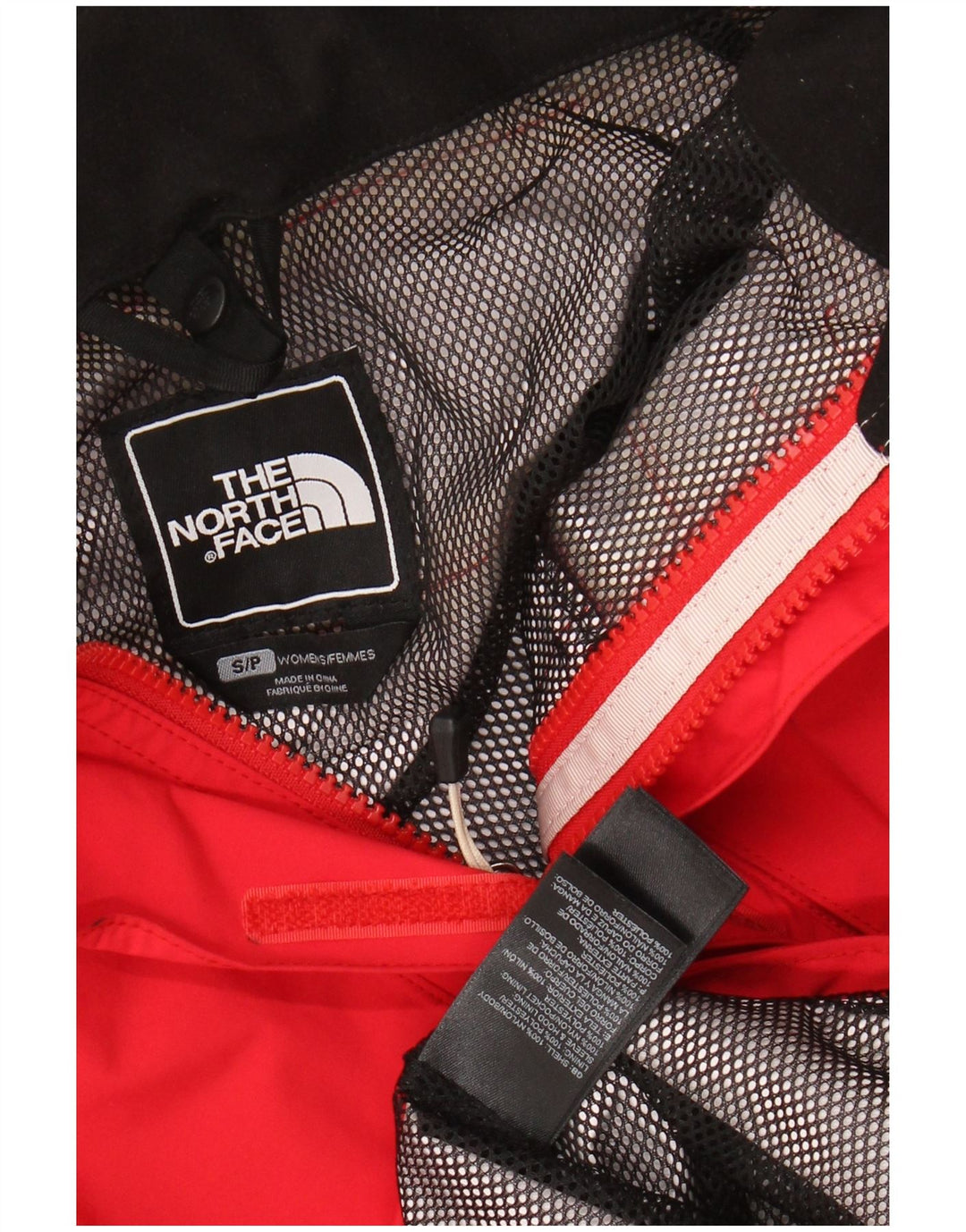 THE NORTH FACE Giacca antipioggia oversize con cappuccio Hyvent da donna UK 36 piccola rossa