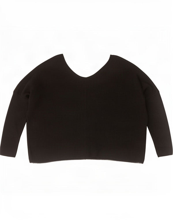 Maglione Zara da donna con scollo a V e maniche a 3/4 UK 10 piccolo nero maculato