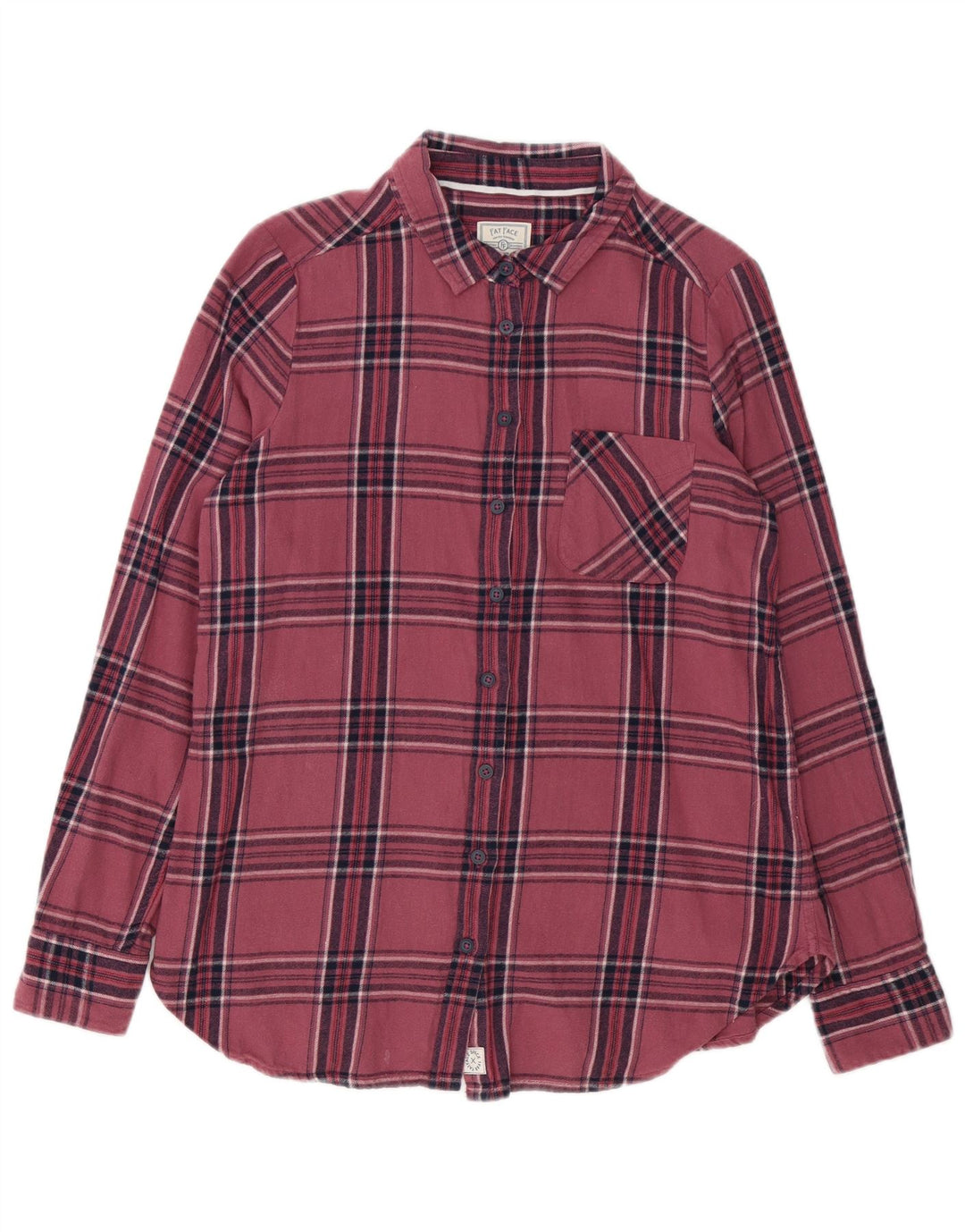 Camicia in flanella da donna Fat Face UK 12 cotone scozzese medio rosa