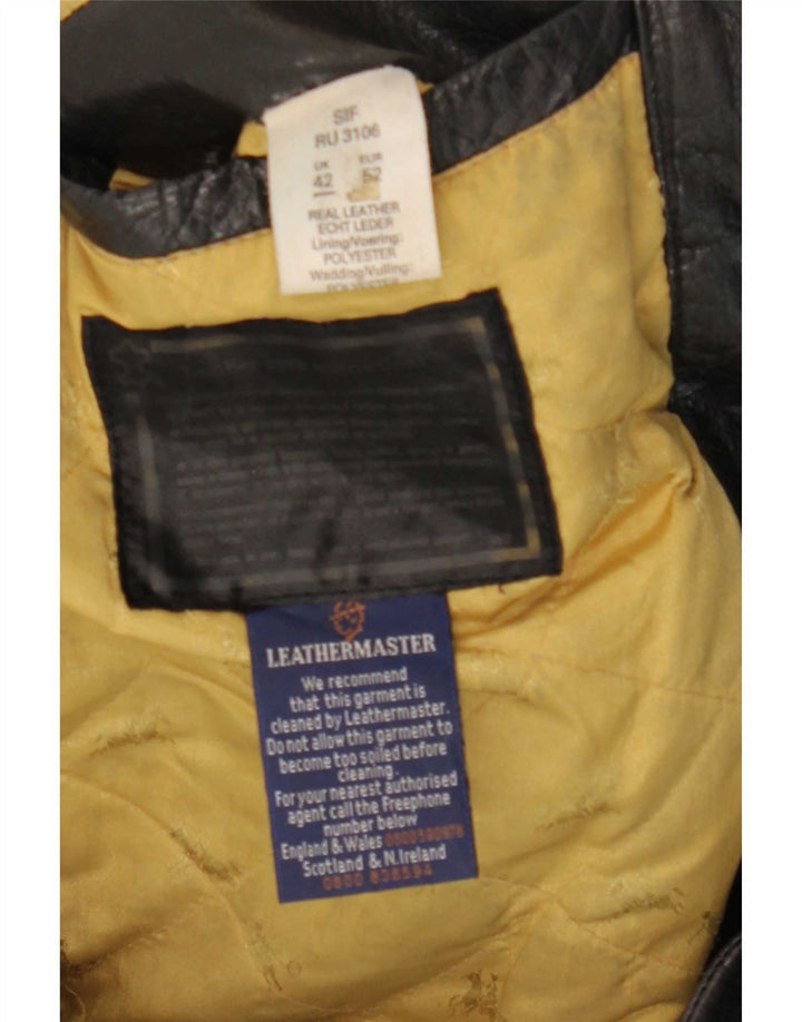 Giacca da motociclista in pelle da uomo CLASSIC UK 42 XL Nera