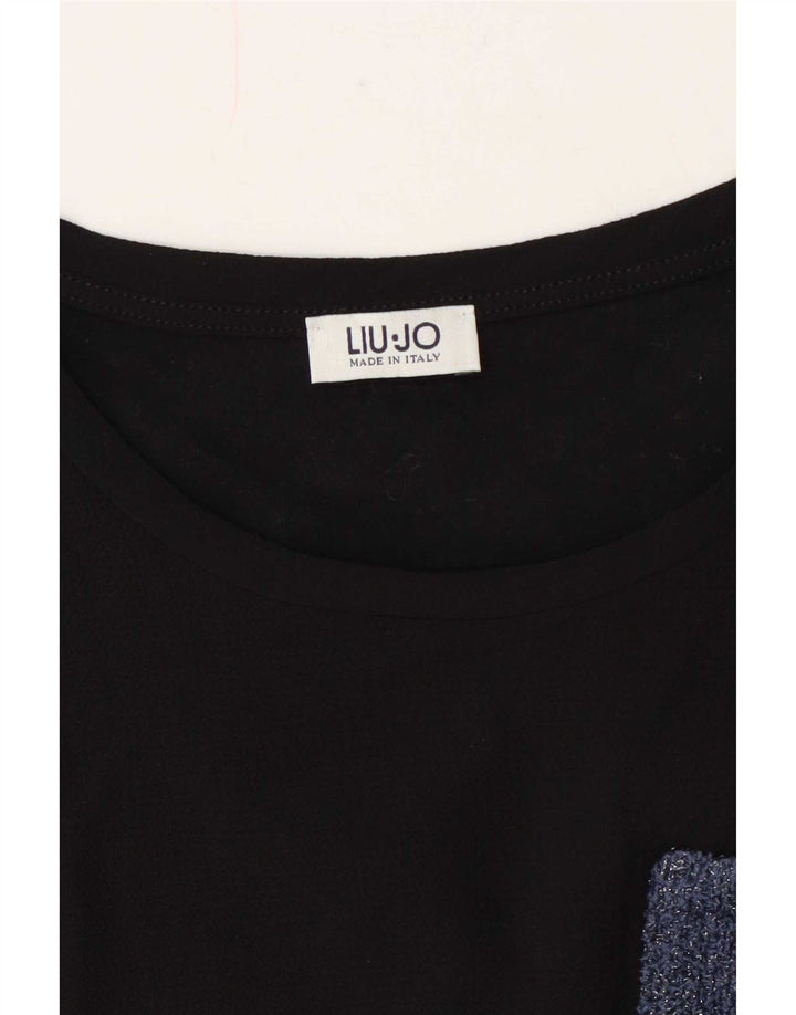 T-shirt da donna Liu Jo Top UK 12 Medium Navy Blue Colourblock