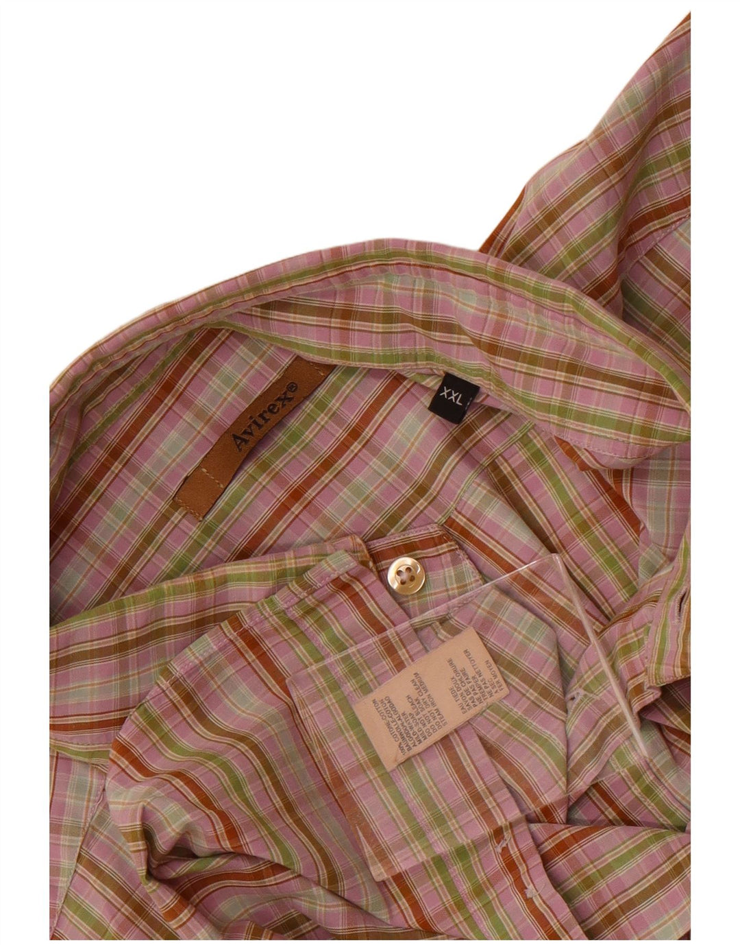 Camicia da uomo Avirex 2XL cotone a quadri rosa