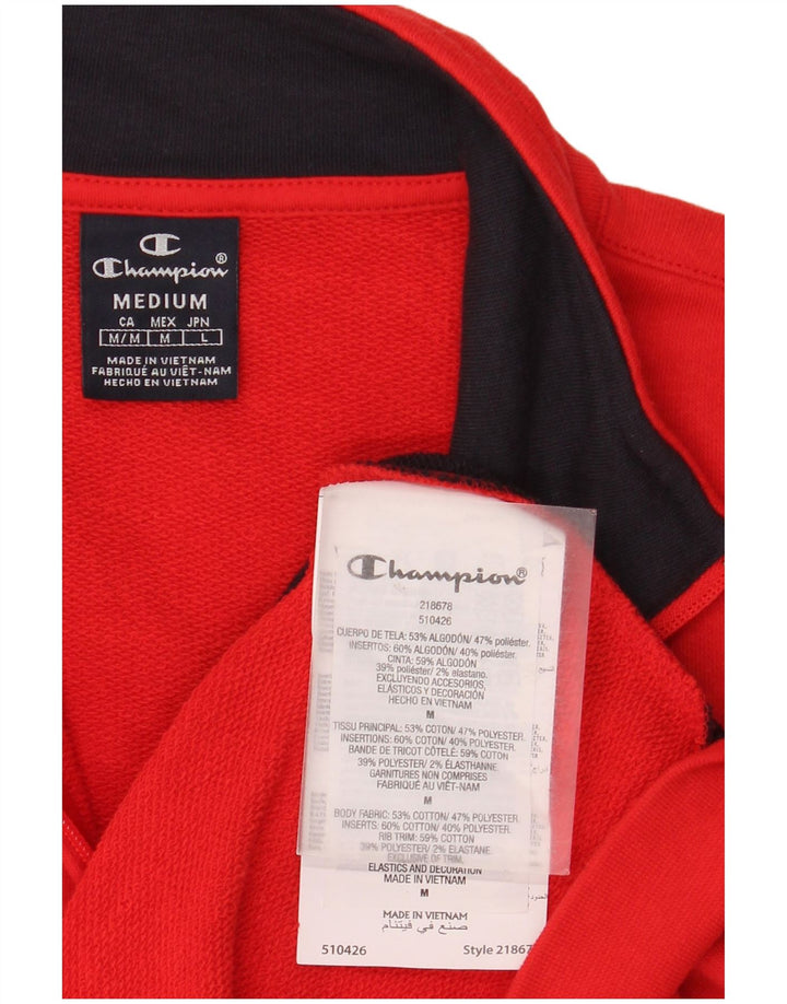 Giacca da tuta da uomo Champion in cotone color block rosso medio
