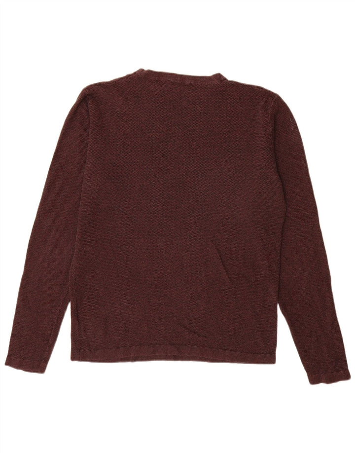 Maglione maglione girocollo da uomo Jack & Jones in cotone bordeaux medio
