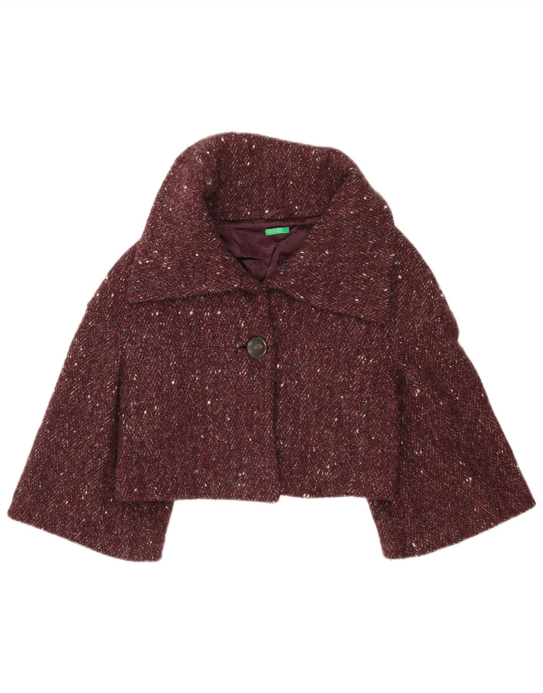 Giacca Bolero da donna Benetton IT 42 Lana screziata bordeaux medio