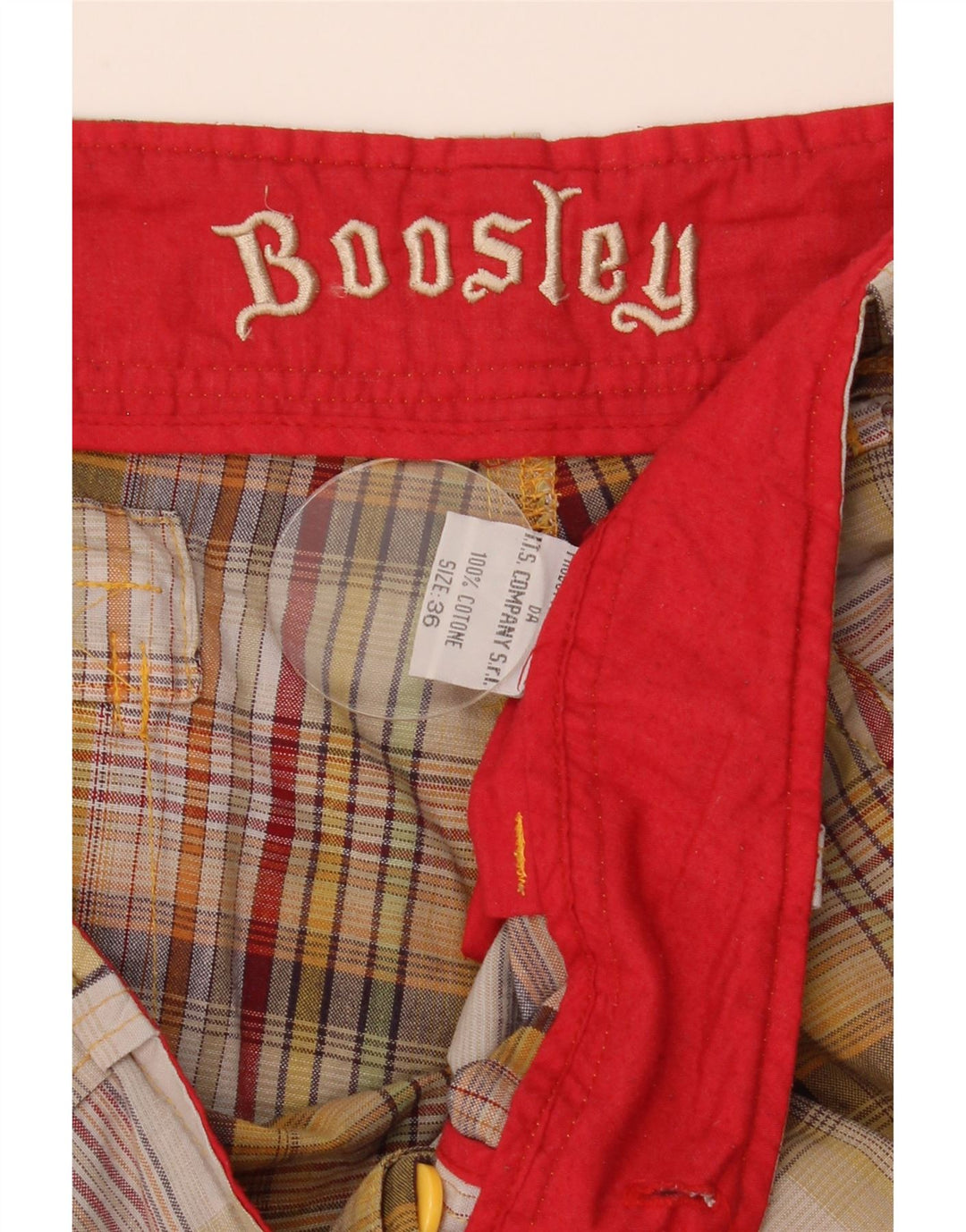Pantaloncini cargo da uomo Boosley W36 grandi in cotone a quadri multicolore