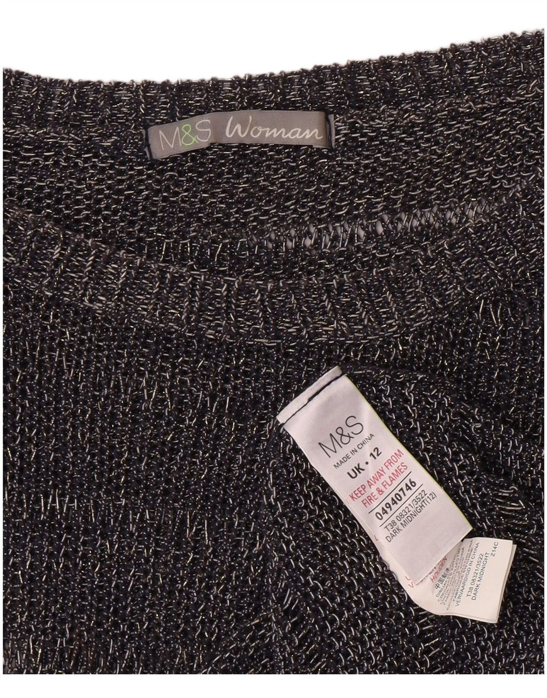Maglione maglione con scollo a barca da donna Marks & Spencer UK 12 medio blu navy