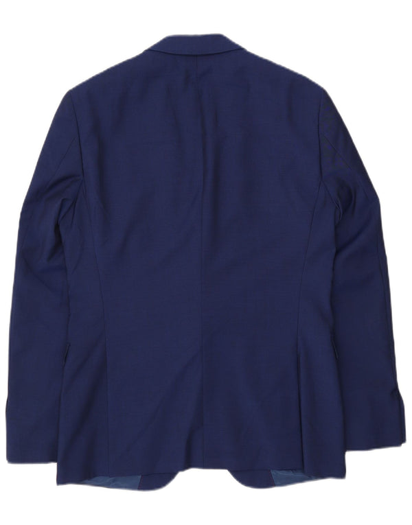 Giacca blazer a 2 bottoni da uomo Tommy Hilfiger IT 46 piccola lana vergine blu