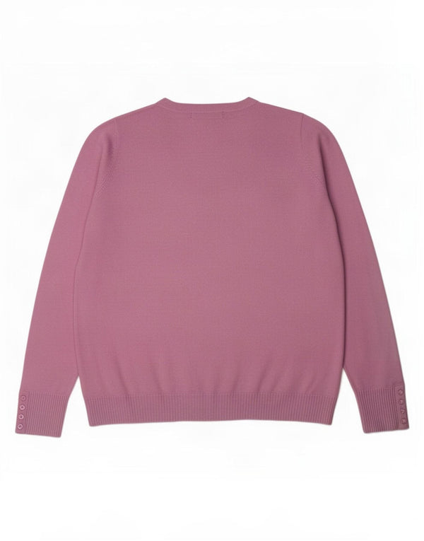 Maglione maglione con scollo a V da donna Marks & Spencer UK 16 grande acrilico viola