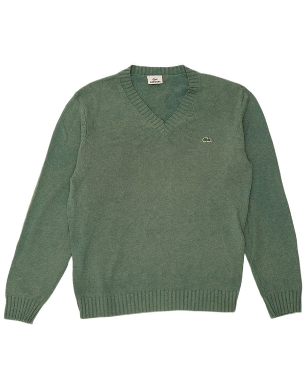 Maglione maglione da uomo con scollo a V Lacoste taglia 3 piccolo cotone verde