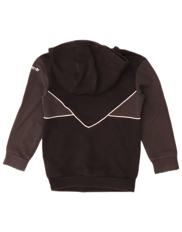 Felpa con cappuccio grafica Adidas da bambino 6-7 anni in cotone color block nero