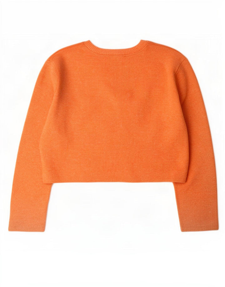Top corto oversize da donna Zara a maniche lunghe UK 10 piccolo poliestere arancione