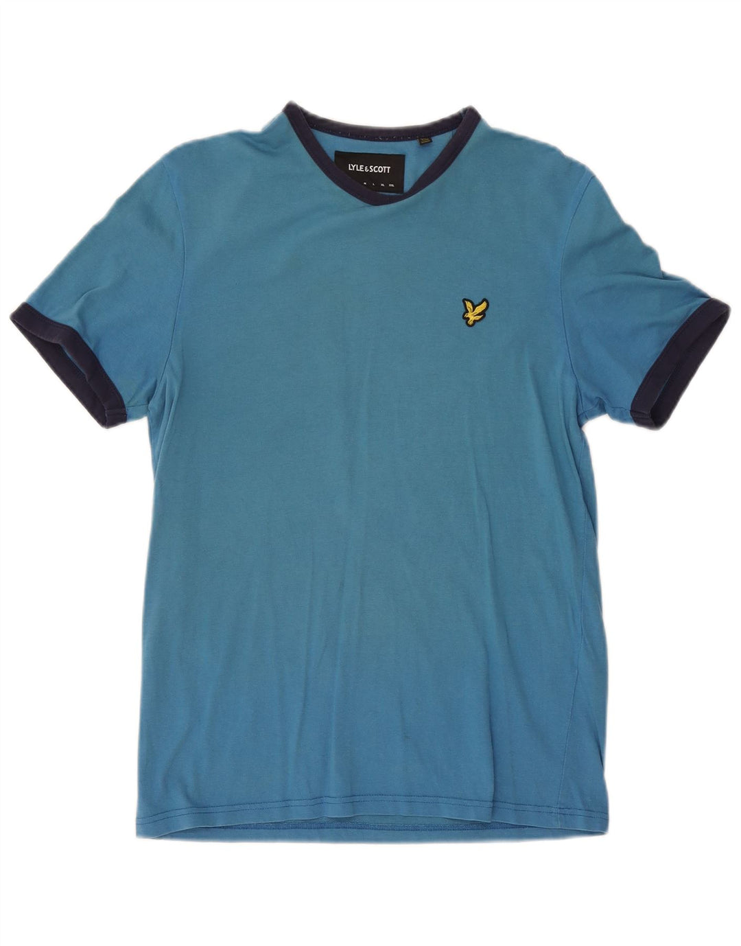 T-shirt da uomo Lyle & Scott Top piccola in cotone color block blu