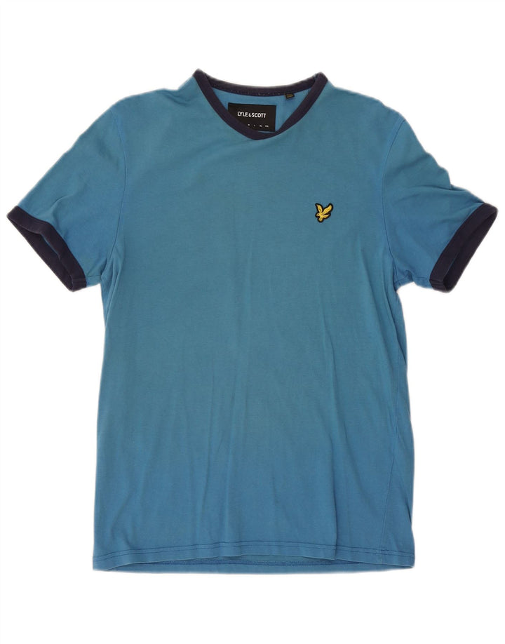 T-shirt da uomo Lyle & Scott Top piccola in cotone color block blu