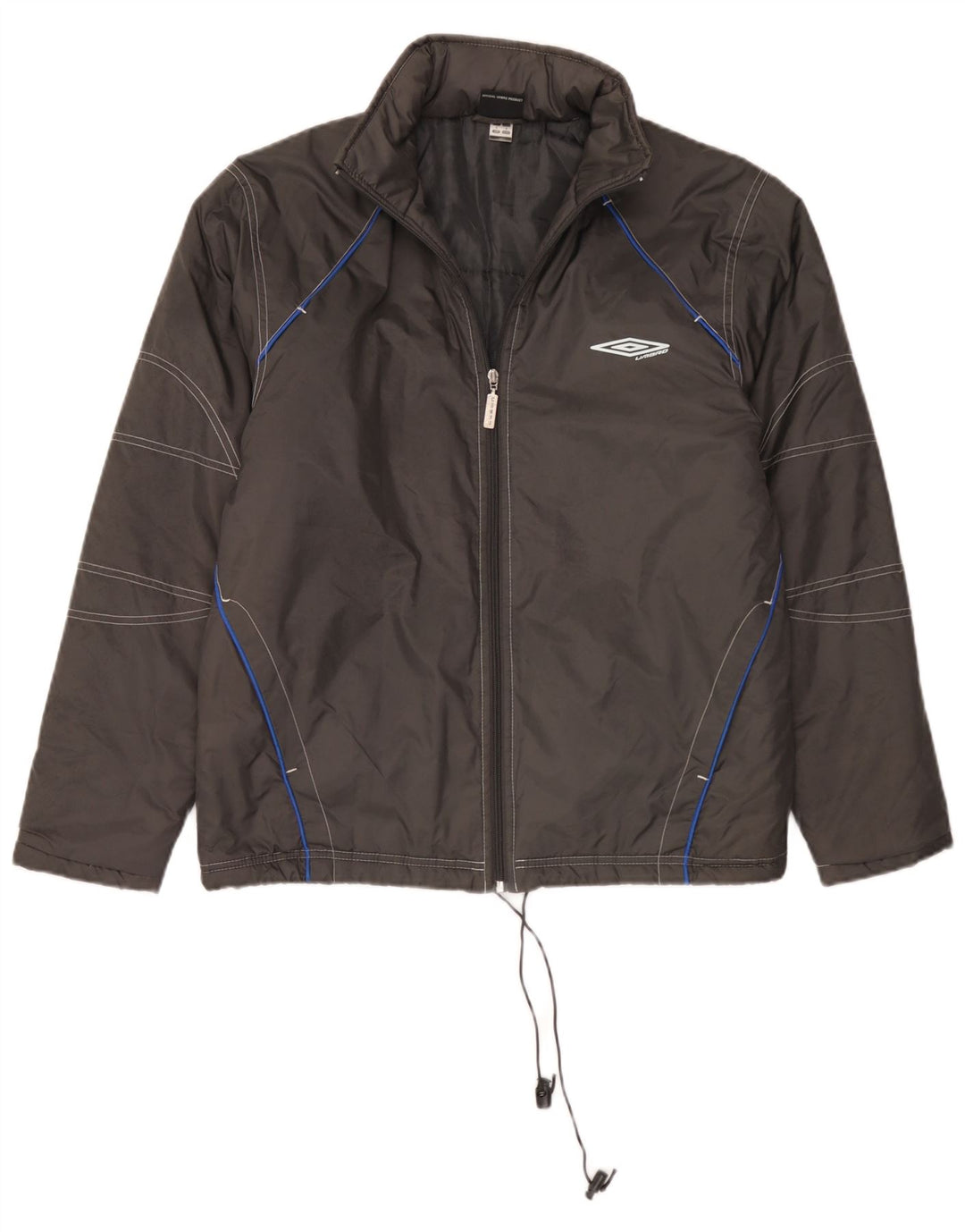 Giacca imbottita con cappuccio da uomo Umbro UK 36 piccola in nylon grigio