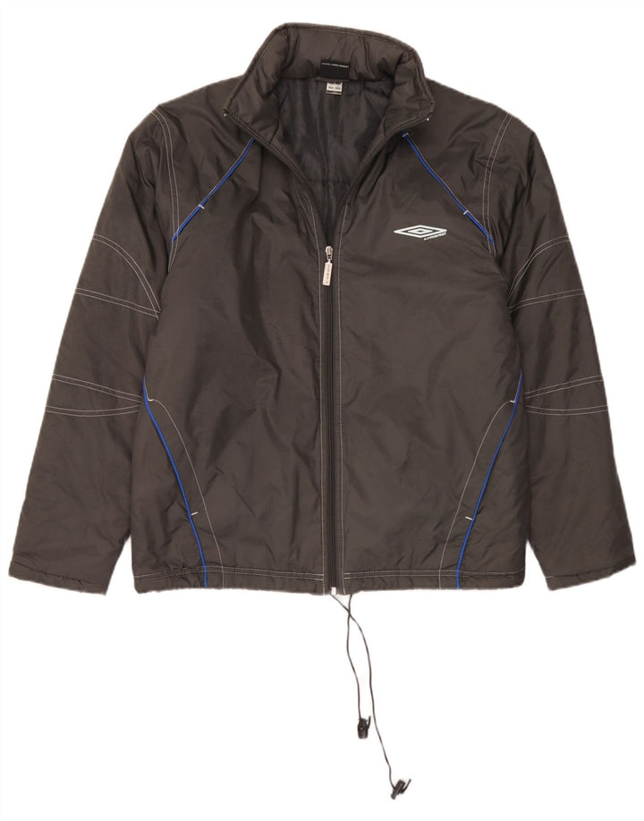 Giacca imbottita con cappuccio da uomo Umbro UK 36 piccola in nylon grigio