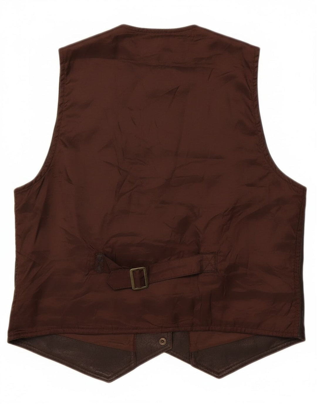 Gilet in pelle da uomo vintage marrone medio