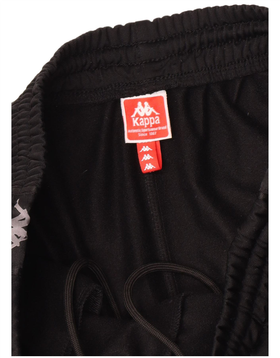 Pantaloni da tuta con grafica Kappa da uomo Joggers medio poliestere nero
