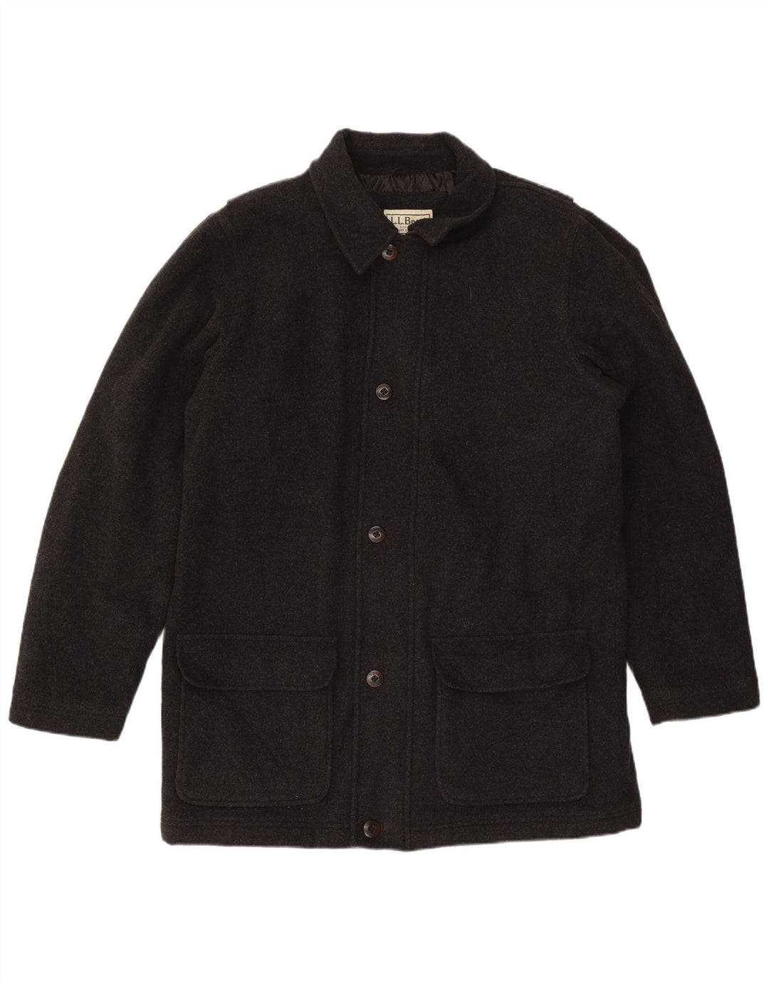 Cappotto alto da uomo L.L.Bean UK 40 grande lana grigia