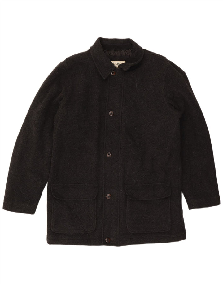 Cappotto alto da uomo L.L.Bean UK 40 grande lana grigia