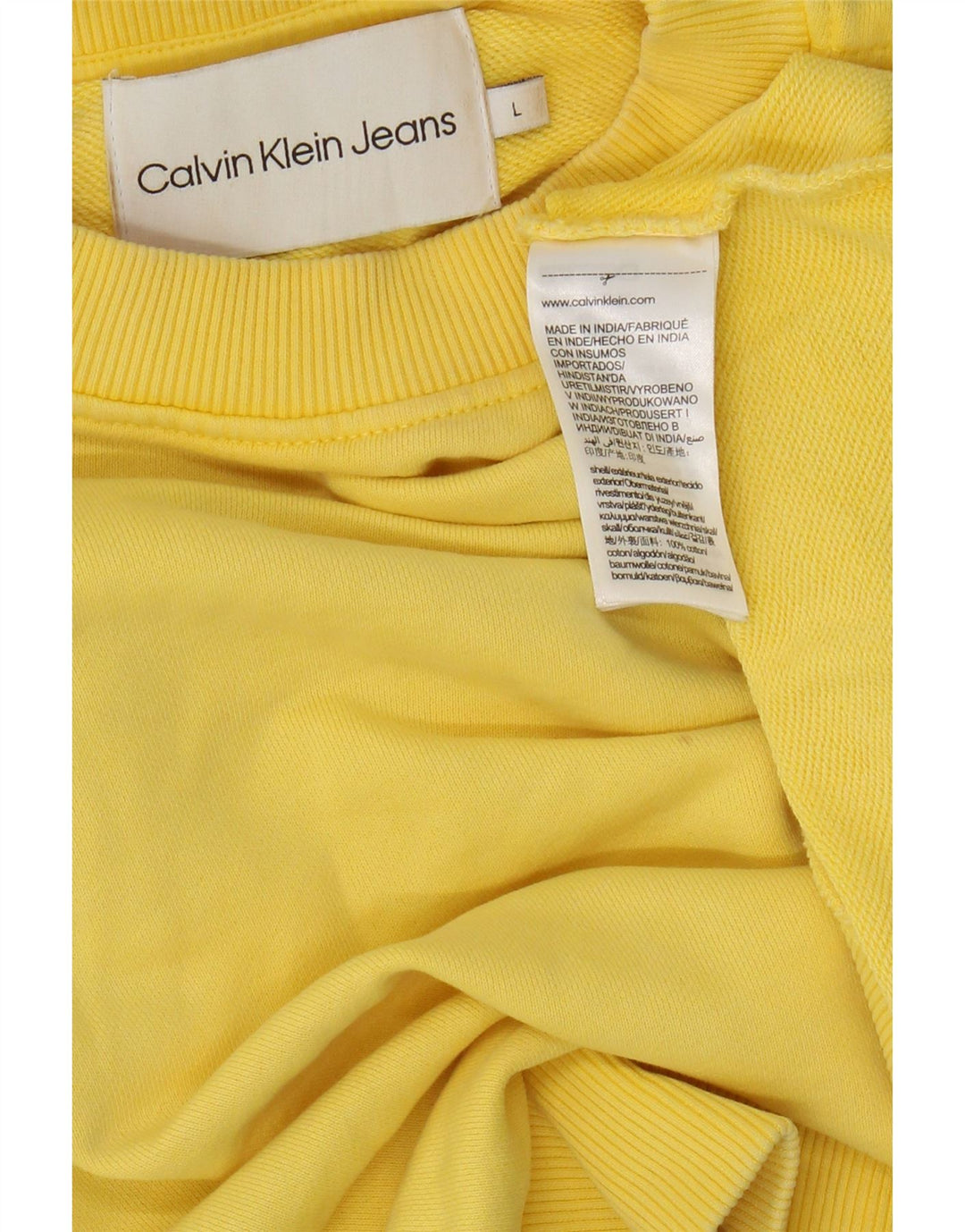 Felpa oversize da donna Calvin Klein Jeans Jumper UK 16 Large Giallo