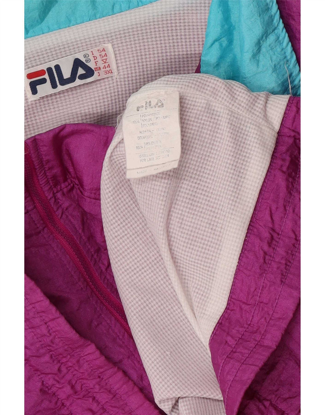 Tuta intera da uomo Fila IT 54 XL Viola Colourblock in poliammide