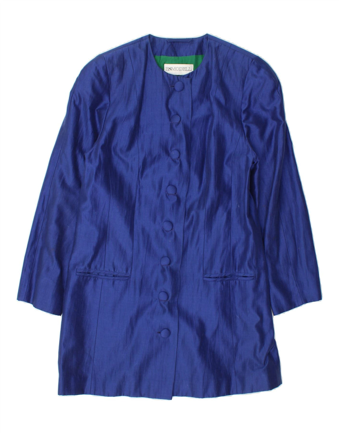 VINTAGE Womens Overcoat EU 38 Medium Blue Cotton Vintage Vintage and Second-Hand Vintage from Messina Hembry 