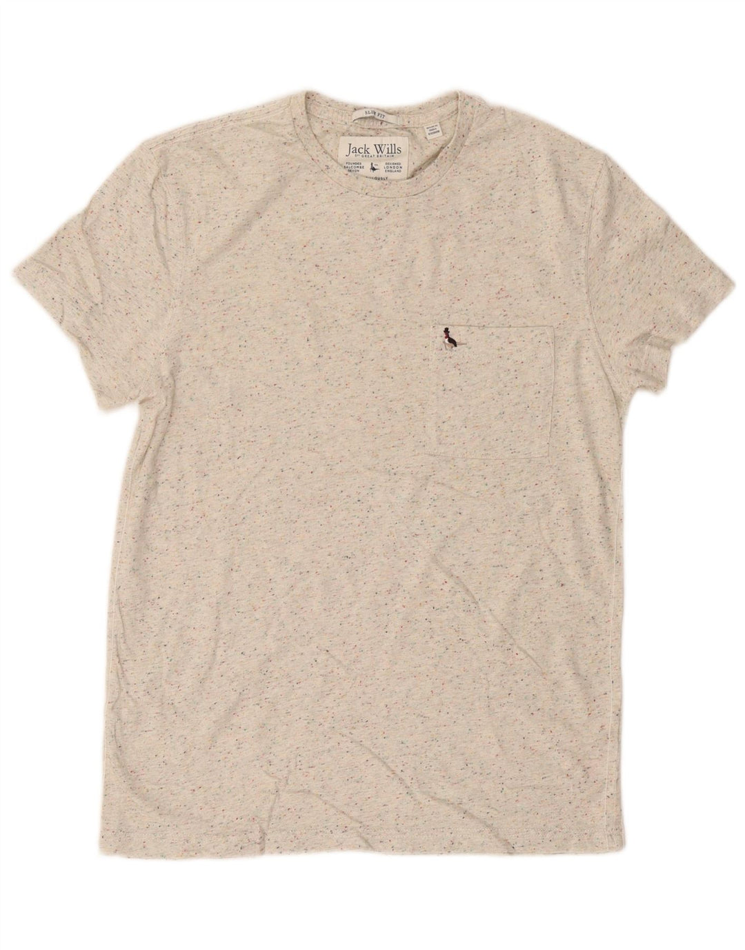 T-shirt da uomo Jack Wills Top in cotone screziato beige medio