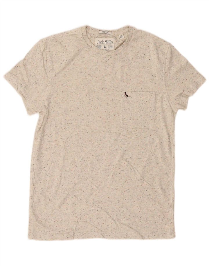 T-shirt da uomo Jack Wills Top in cotone screziato beige medio