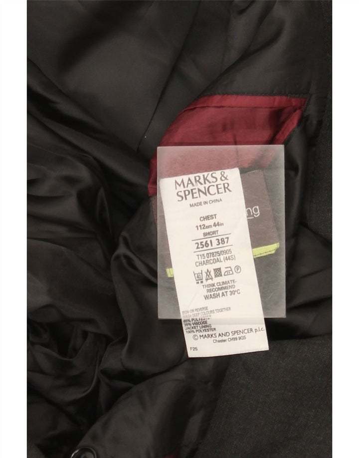 Giacca blazer a 2 bottoni Marks & Spencer da uomo UK 44 XL poliestere grigio