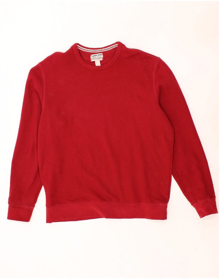 LANDS END Mens Sweatshirt Jumper Large Red Cotton Vintage Lands End and Second-Hand Lands End from Messina Hembry 
