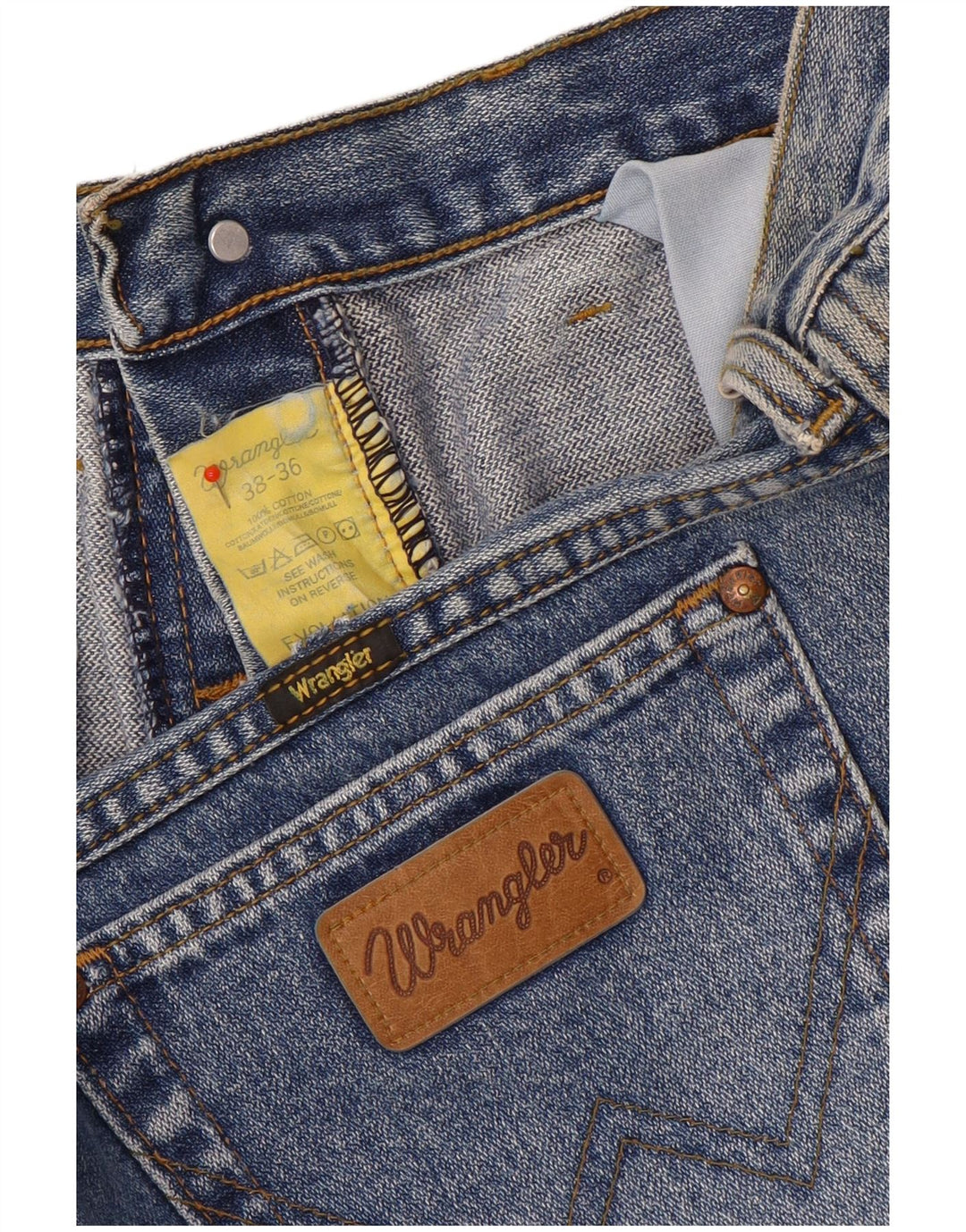 Jeans dritti da uomo Wrangler W38 L36 cotone blu