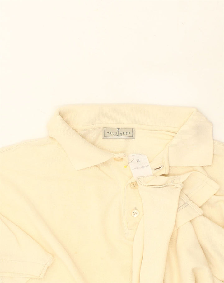 TRUSSARDI Mens Polo Shirt Medium Yellow Cotton | Vintage Trussardi | Thrift | Second-Hand Trussardi | Used Clothing | Messina Hembry 