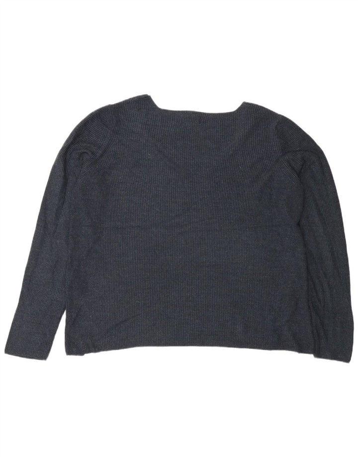 Maglione maglione oversize con scollo a V da donna Fat Face UK 12 Medio Blu navy