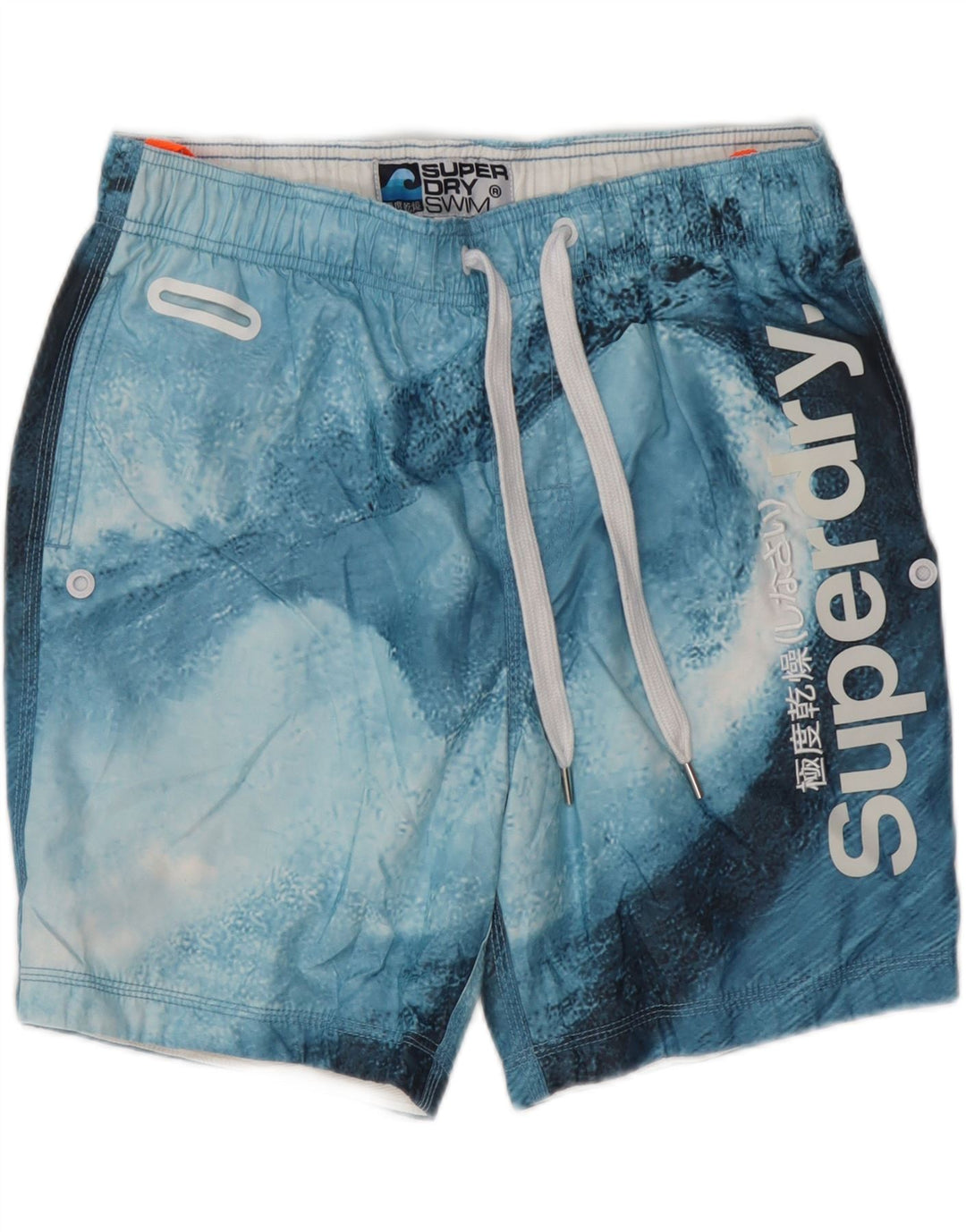 Pantaloncini da bagno grafici da uomo Superdry XL poliestere tie-dye blu