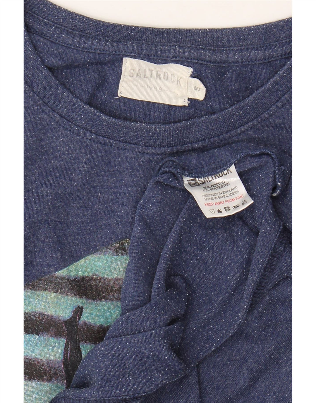 SALTROCK T-shirt grafica da uomo Top piccola in cotone blu navy