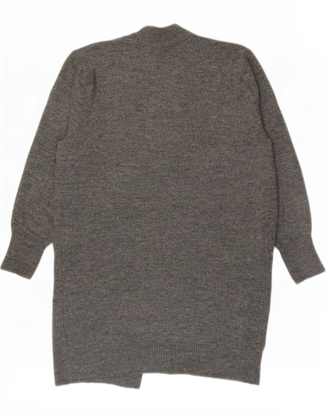 Maglione cardigan aperto a lunga linea da donna Zara UK 14 Acrilico grigio medio