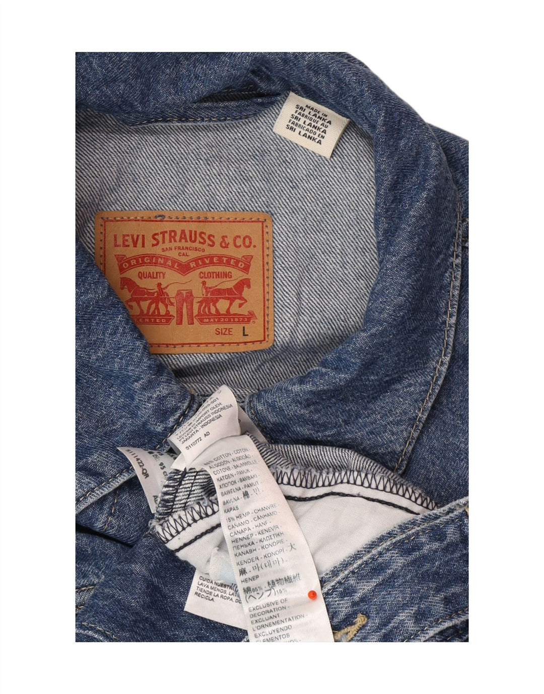 LEVI'S Womens Denim Jacket UK 16 Large Blue Cotton