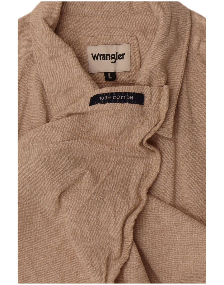 Camicia a maniche corte da uomo Wrangler grande in cotone beige