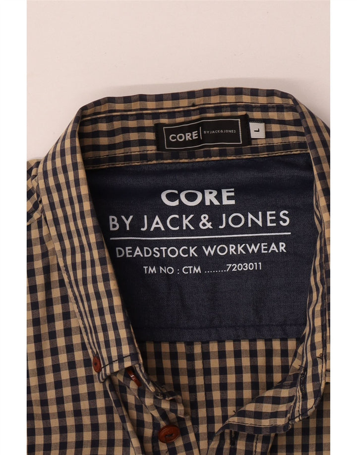 Camicia da uomo Jack & Jones grande a quadretti marroni