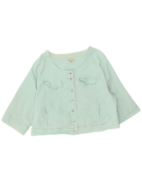 Giacca in denim con maniche a 3/4 corta Marks & Spencer da donna UK 22 3XL Turchese