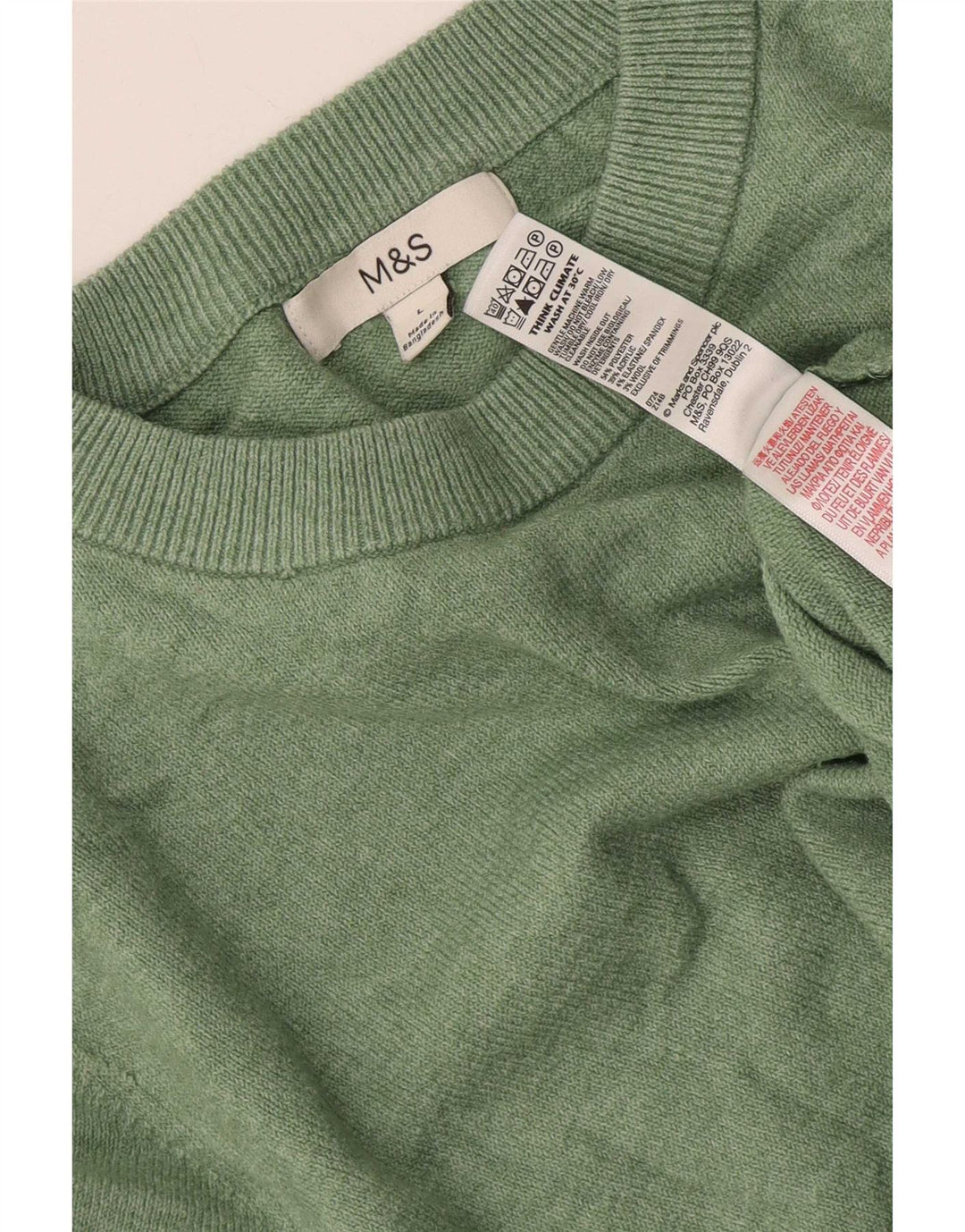 Maglione maglione girocollo oversize da donna Marks & Spencer UK 16 grande verde