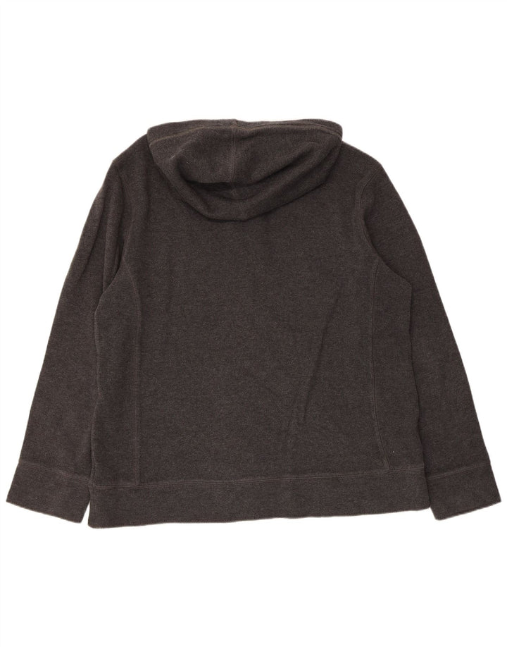 MANTARAY Mens Button Neck Hoodie Jumper Large Grey