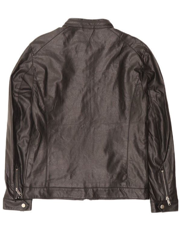 Giacca in pelle da uomo Zara UK 38 media nera