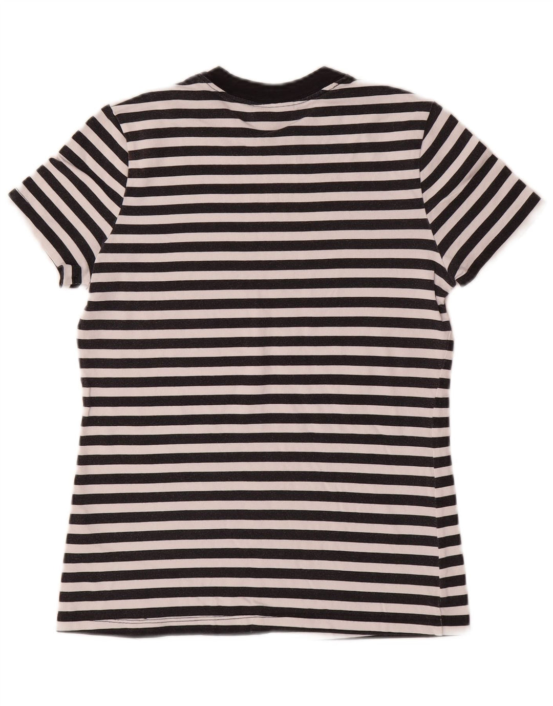 T-shirt grafica da donna NIKE Top UK 10 piccola in cotone a righe nere