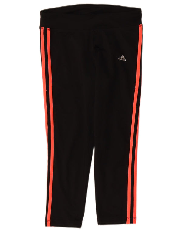 Leggings Capri da donna Adidas UK 8/10 Small Poliestere nero sportivo